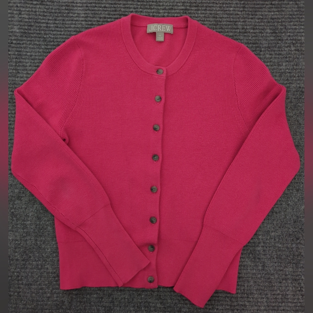 J.Crew Pink Cardigan – XS – Lyocell/Silk Blend, Whimsy, Maximum, Feminine